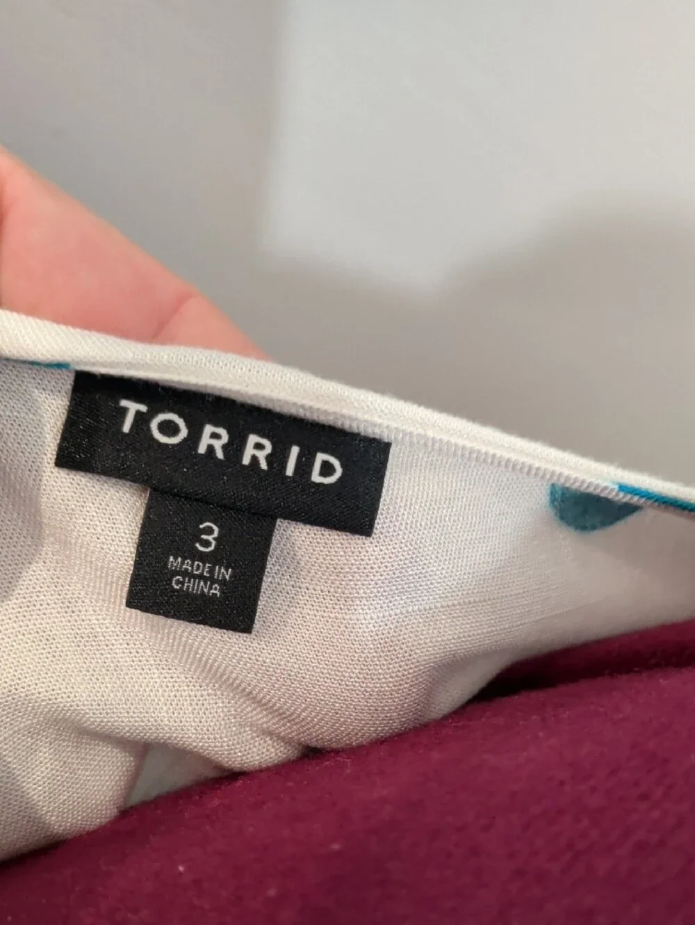 torrid White Babydoll Blouse with Teal Dot Accent